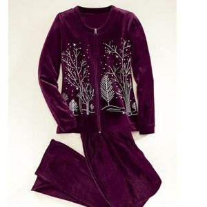 Two-piece NWT Purple Winter Scene Pant Suit 2x